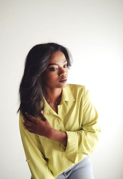 Chartreuse Button Down Blouse