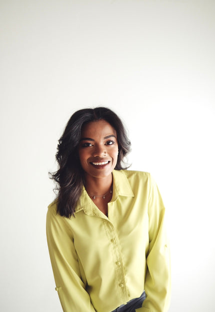 Chartreuse Button Down Blouse