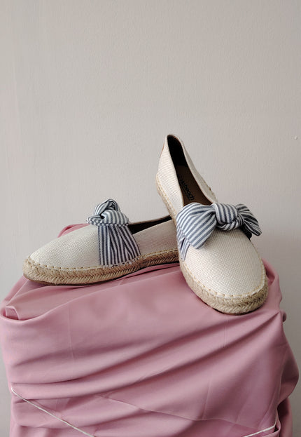 Ladies Cream Espadrilles With Bow