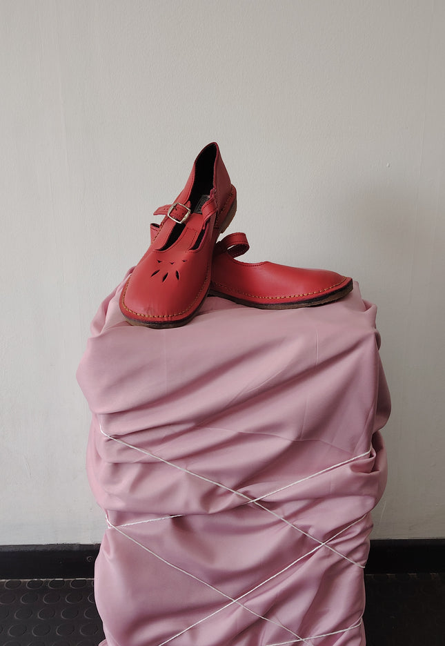 Ladies Red Babydoll Shoes | Size 8