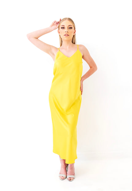 Colourful Summer Slip Dress (Yellow)