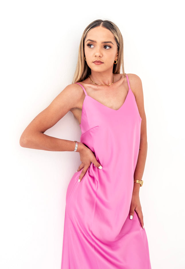 Colourful Summer Slip Dress (Purple)