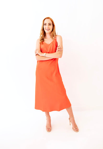 Colourful Summer Slip Dress (Orange)