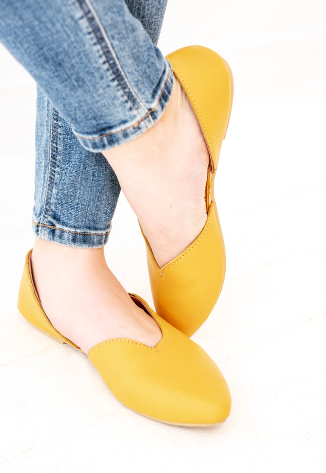 Laura Leather Shoes (Mustard)