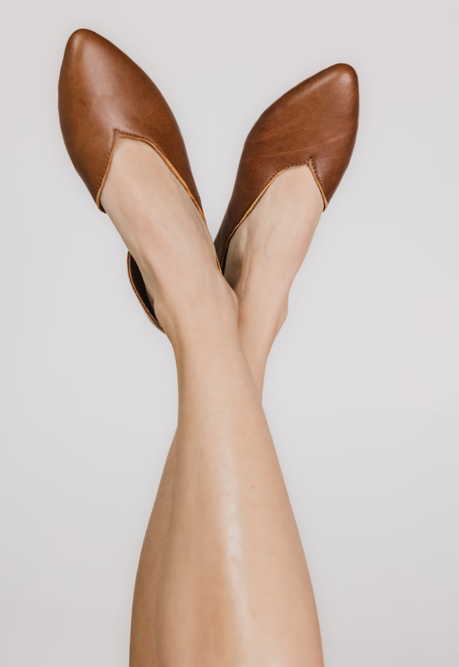 Laura Leather Shoes (Light Brown)