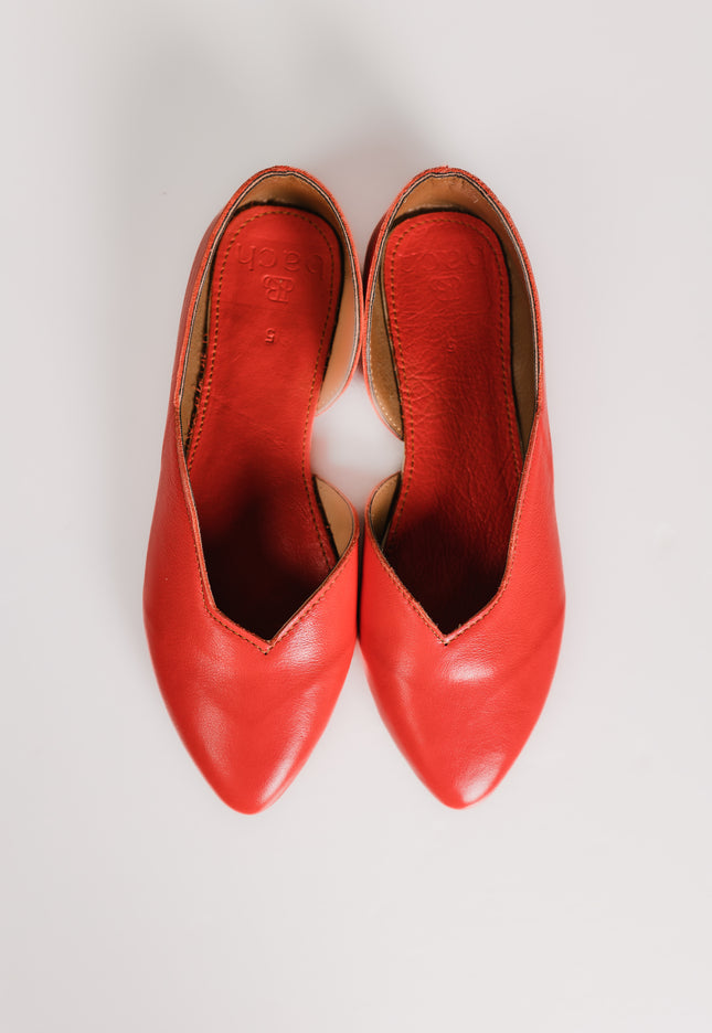 Laura Leather Shoes (Red)
